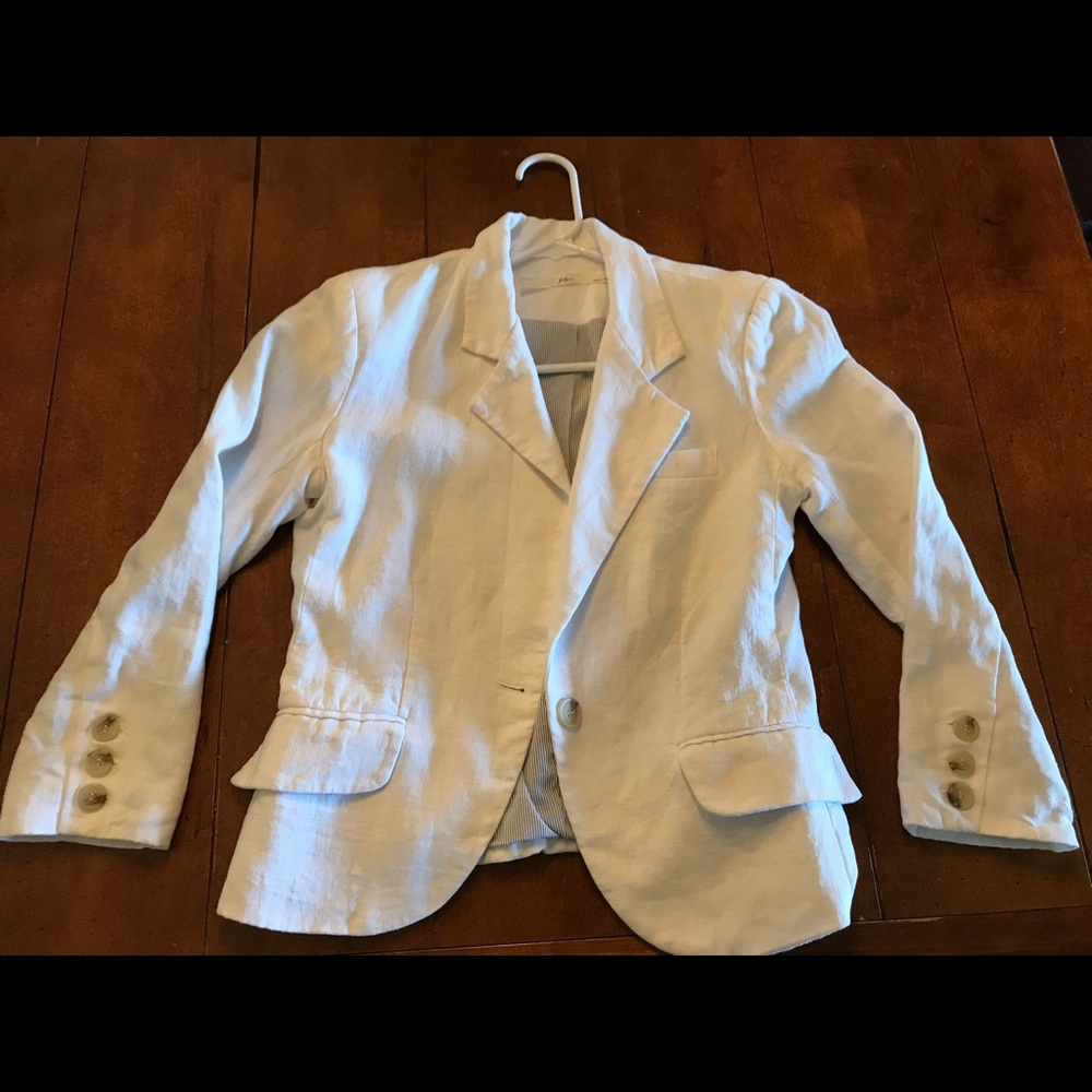 White linen blazer